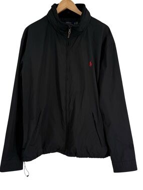 Polo Ralph Lauren Men’s Black Nylon Jacket Full Zip Lined Size XXL Hooded